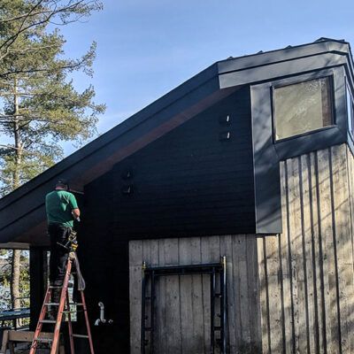 1.5" Standing Seam in Musket Grey with Crinkle Finish.