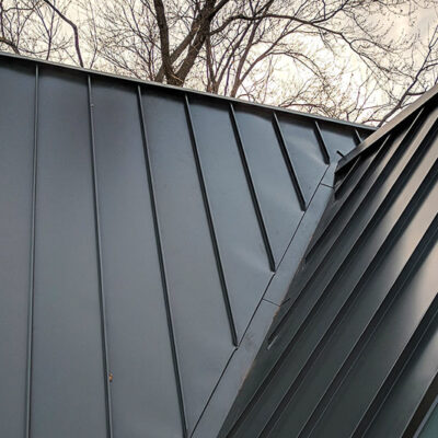 1.5" Standing Seam in Forest Green on a victorian home on Toronto Island.